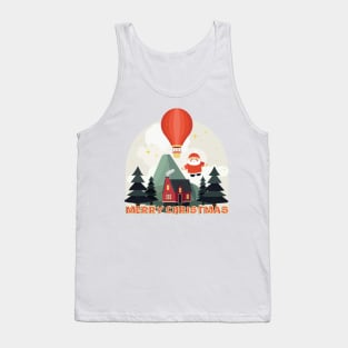 Christmas winter forest with Santa Claus Tank Top